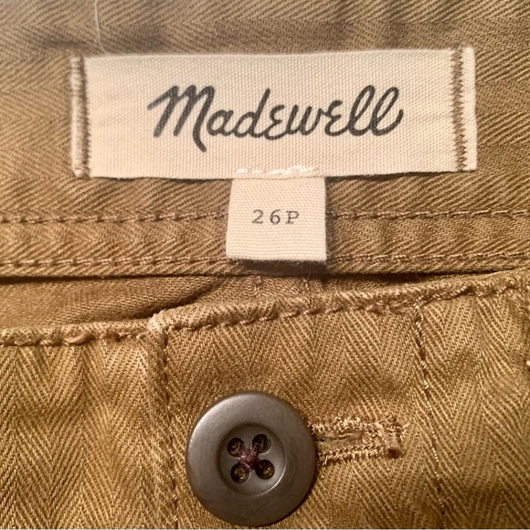 Madewell Olive Cropped Pants Durable Cotton - Picture 3 of 8